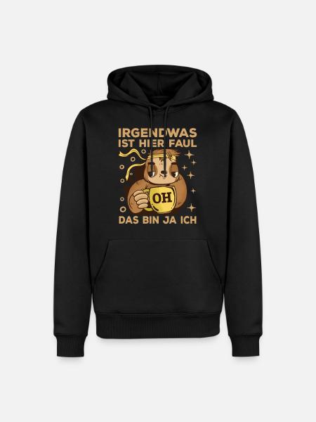 Faultier Kaffee - Männer Premium Bio Hoodie - Schwarz
