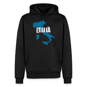 Italie, Pouilles, Pouilles, Salento, Bari, J’aime - Sweat à capuche Premium bio Homme - noir - Devant - Nico (187cm)