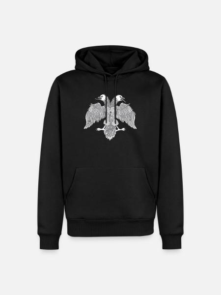 Albanese Albanese Albanese Adelaar Dubbele Adelaar - Mannen Premium Bio hoodie - zwart