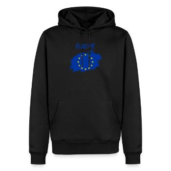 Europe Union européenne - Sweat à capuche Premium bio Homme - noir - Devant - Nico (187cm)