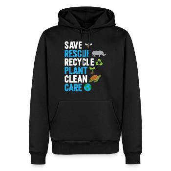 Environnement écologiste - Sweat à capuche Premium bio Homme - noir - Devant - Nico (187cm)