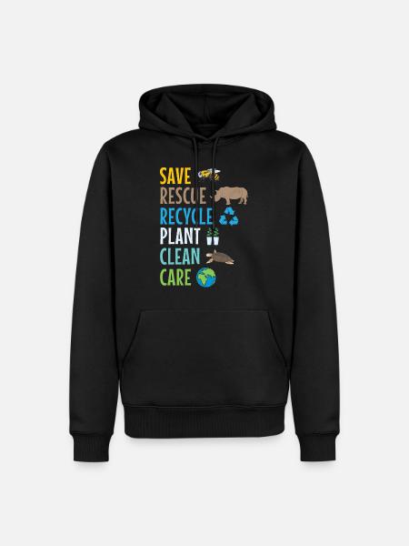 Environnement écologiste - Sweat à capuche Premium bio Homme - noir