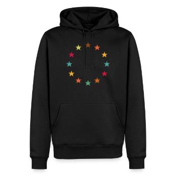 Europe Europe - Sweat à capuche Premium bio Homme - noir - Devant - Nico (187cm)