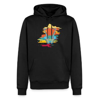 Saxophones - Sweat à capuche Premium bio Homme - noir - Devant - Nico (187cm)