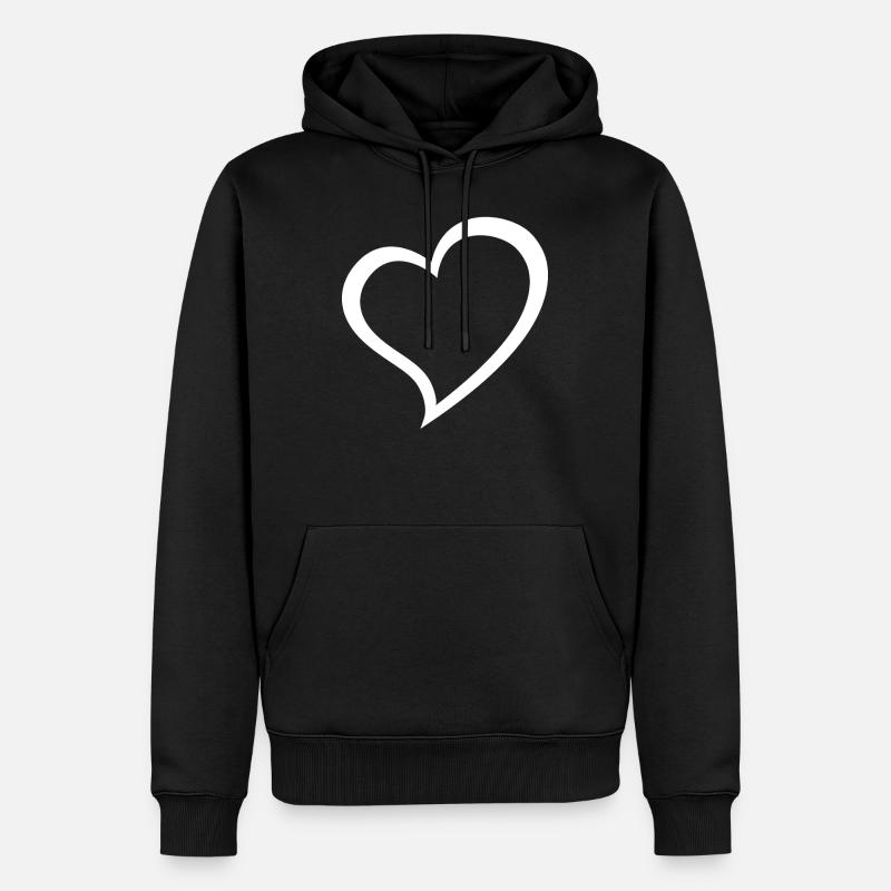 Coeur - Sweat à capuche Premium bio Homme - noir
