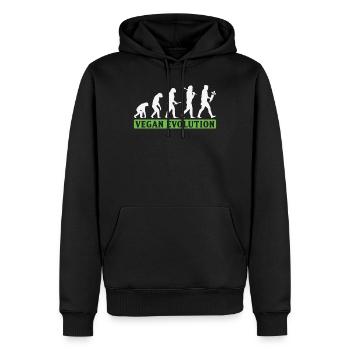 Vegan Evolution Veganer - Männer Premium Bio Hoodie - Schwarz - Vorne - Nico (187cm)