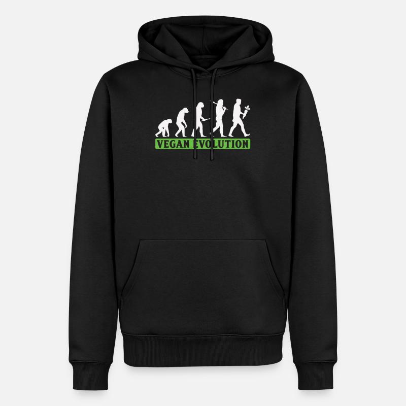 Vegan Evolution Veganer - Sweat à capuche Premium bio Homme - noir