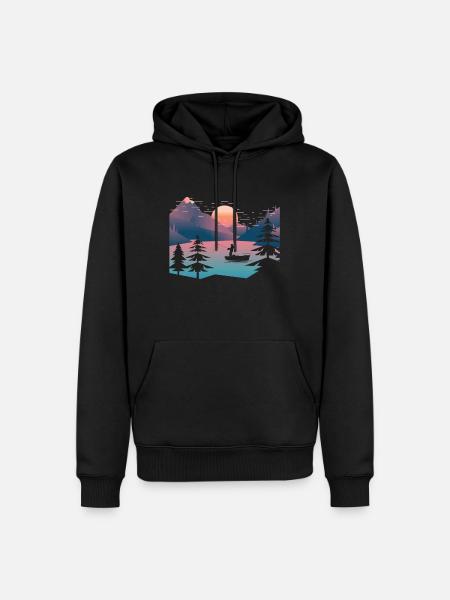 Retro pêche mer - Sweat à capuche Premium bio Homme - noir
