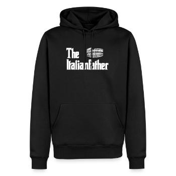 Italy - Men’s Premium Organic Hoodie - black - Front - Nico (187cm)