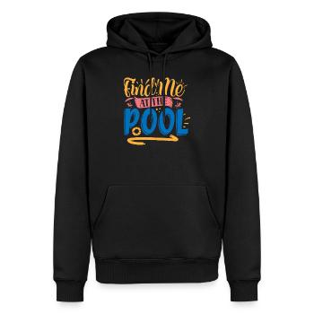 Bin am Pool - Männer Premium Bio Hoodie - Schwarz - Vorne - Nico (187cm)