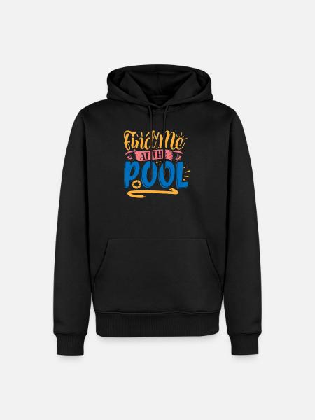 Bin am Pool - Männer Premium Bio Hoodie - Schwarz