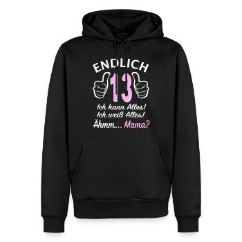 13. Geburtstag 13 Jahre Pubertät Endlich 13 Ich - Männer Premium Bio Hoodie - Schwarz - Vorne - Nico (187cm)