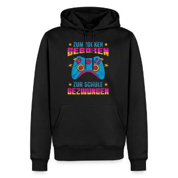 Gaming Gamer Zocker Schule Schüler Spruch - Männer Premium Bio Hoodie - Schwarz - Vorne - Nico (187cm)