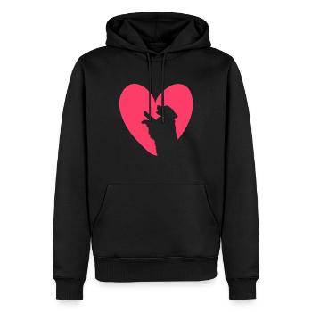 Berner Sennenhund Herz - Sweat à capuche Premium bio Homme - noir - Devant - Nico (187cm)