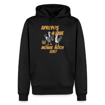 Plattdeutsch Bier Apropos Möwe! Möwie noch een? - Männer Premium Bio Hoodie - Schwarz - Vorne - Nico (187cm)