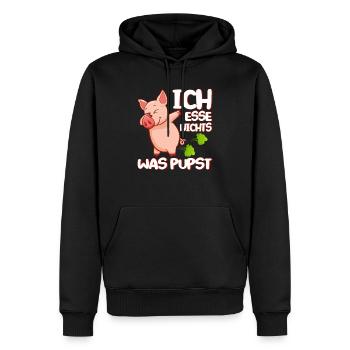 Ich Esse Nichts Was Pupst Lustiger Veganer Spruch - Männer Premium Bio Hoodie - Schwarz - Vorne - Nico (187cm)