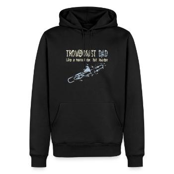 Trombone papa - Sweat à capuche Premium bio Homme - noir - Devant - Nico (187cm)