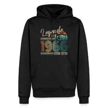 55. Geburtstag Geschenk Legende Seit 1966 Vintage - Männer Premium Bio Hoodie - Schwarz - Vorne - Nico (187cm)
