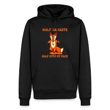 Half Namaste Half GTFO My Face yoga, yoga lovers - Sweat à capuche Premium bio Homme - noir - Devant - Nico (187cm)