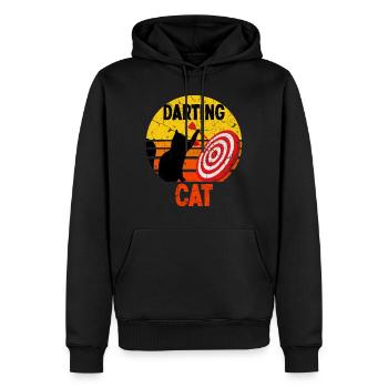 Dartspieler Katze Dart sport - Männer Premium Bio Hoodie - Schwarz - Vorne - Nico (187cm)