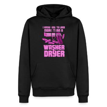 I Know How To Load More Than A Washer Policier - Sweat à capuche Premium bio Homme - noir - Devant - Nico (187cm)