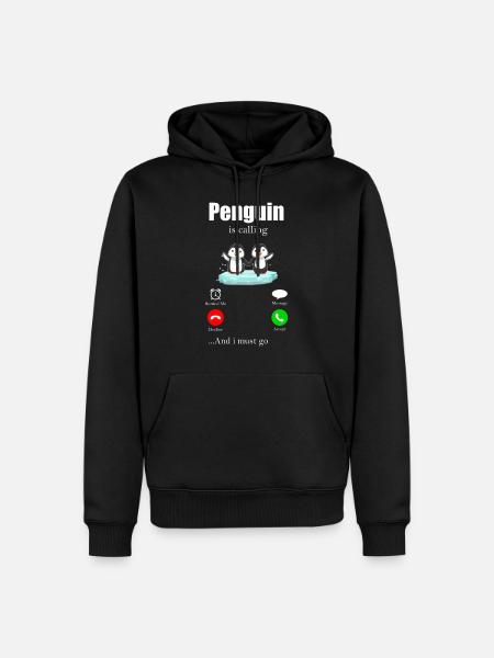 Pinguin - Herre Premium økologisk hoodie - sort