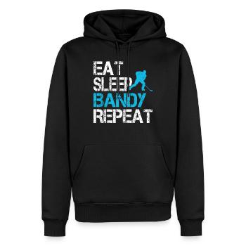 Eat Sleep Bandy Repeat for Bandy Hockey Players - Men’s Premium Organic Hoodie - black - Front - Nico (187cm)