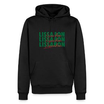 Lisbonne Europe Portugal portugais - Sweat à capuche Premium bio Homme - noir - Devant - Nico (187cm)