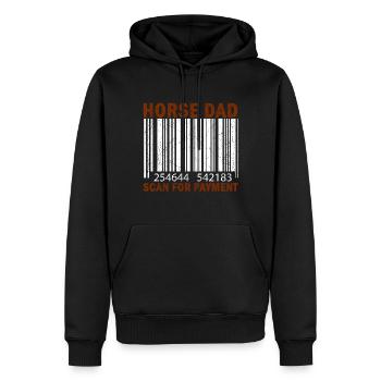 Horse Dad Scan For Payment - Sweat à capuche Premium bio Homme - noir - Devant - Nico (187cm)