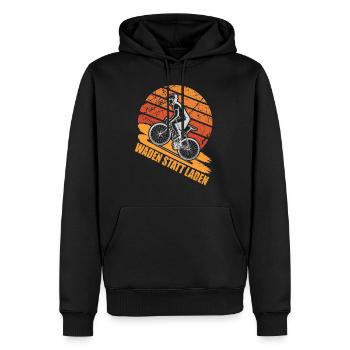 Fahrrad Waden statt laden - Männer Premium Bio Hoodie - Schwarz - Vorne - Nico (187cm)