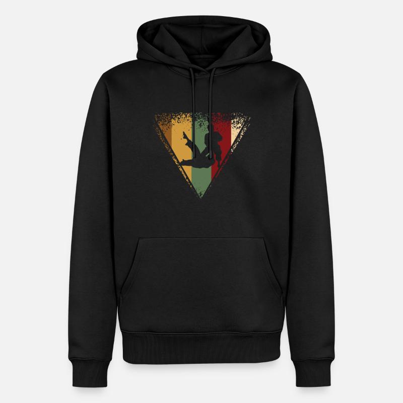 Judo Retro - Männer Premium Bio Hoodie - Schwarz