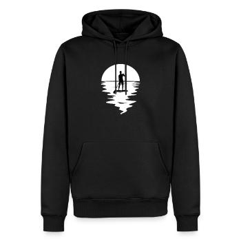 Stand up paddle sort - Sweat à capuche Premium bio Homme - noir - Devant - Nico (187cm)