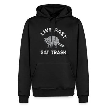Waschbär Racoon Tier Geschenk Frettchen Marder - Männer Premium Bio Hoodie - Schwarz - Vorne - Nico (187cm)