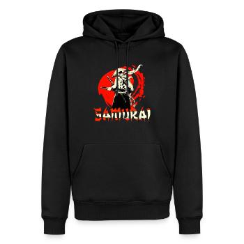 Samurai Kampfsportler Japan - Männer Premium Bio Hoodie - Schwarz - Vorne - Nico (187cm)
