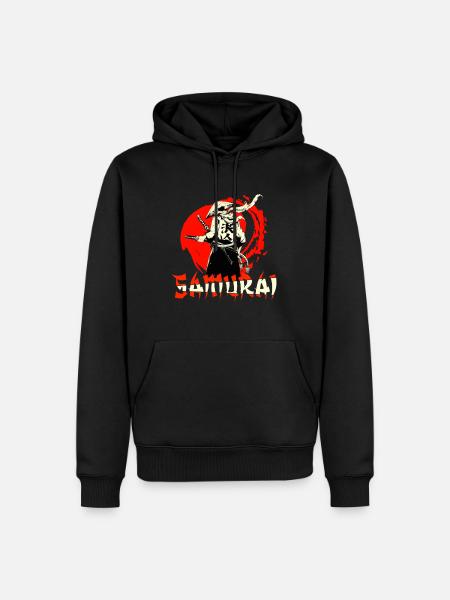 Samurai Kampfsportler Japan - Männer Premium Bio Hoodie - Schwarz