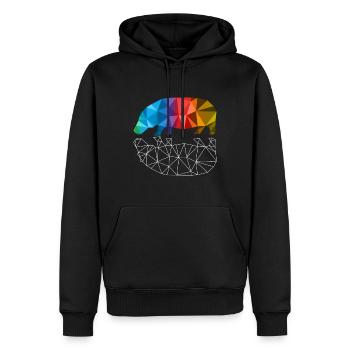 Nilperd Geschenk Hippo Bunt Kunstwerk Geometrie - Männer Premium Bio Hoodie - Schwarz - Vorne - Nico (187cm)