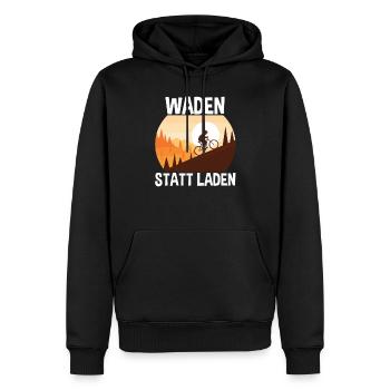 Waden Statt Laden Radfahrer - Männer Premium Bio Hoodie - Schwarz - Vorne - Nico (187cm)