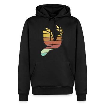 Colombe de la Paix Christianisme - Sweat à capuche Premium bio Homme - noir - Devant - Nico (187cm)