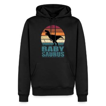 BébéSaurus dinosaure Bébé Dino naissance - Sweat à capuche Premium bio Homme - noir - Devant - Nico (187cm)