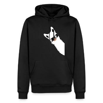 Lama Llama Alpaga avec lunettes de soleil - Sweat à capuche Premium bio Homme - noir - Devant - Nico (187cm)