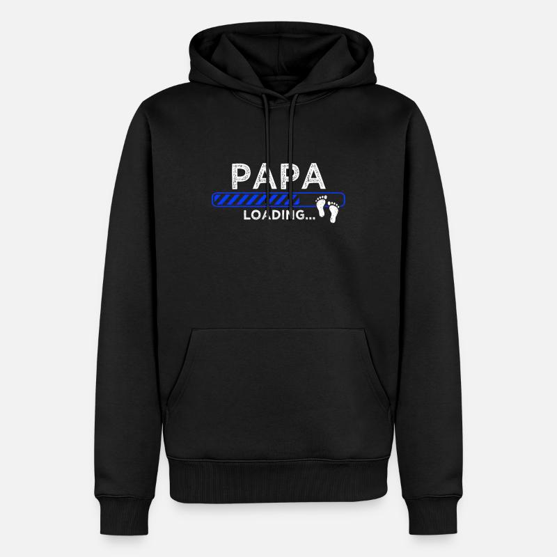 Papa loading - Männer Premium Bio Hoodie - Schwarz