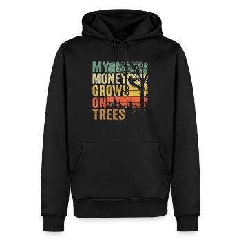 My Money Grows On Trees Funny Arborist Gift Tree - Men’s Premium Organic Hoodie - black - Front - Nico (187cm)