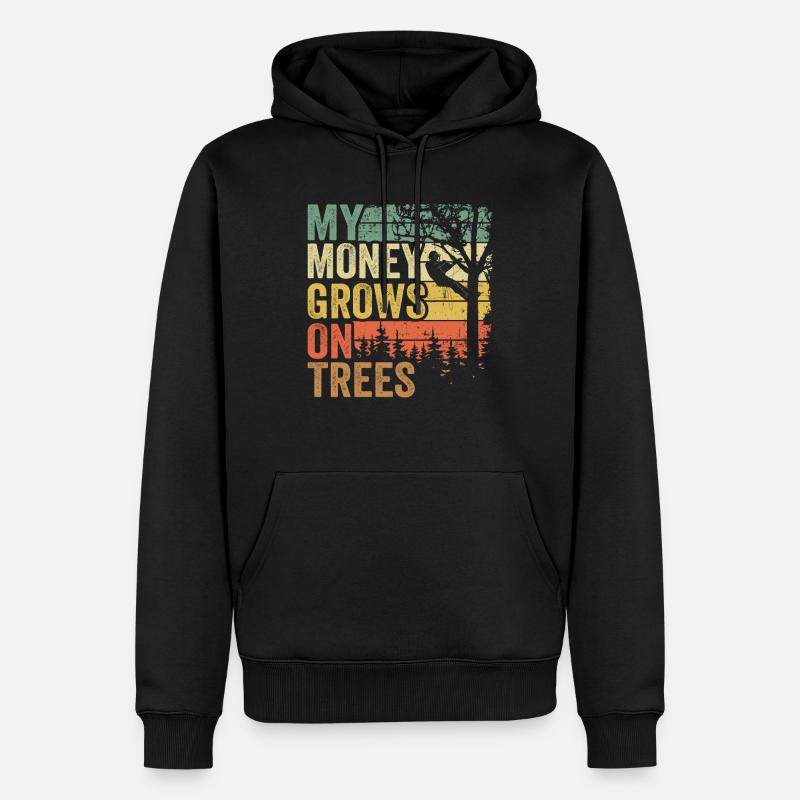 Baumpfleger Baumkletterer Geschenk Holzfäller - Sweat à capuche Premium bio Homme - noir