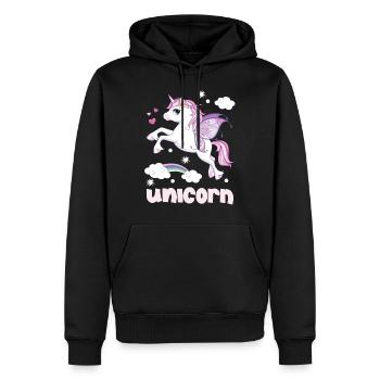 Licorne Unicorns Magical Time Je veux une licorne - Sweat à capuche Premium bio Homme - noir - Devant - Nico (187cm)
