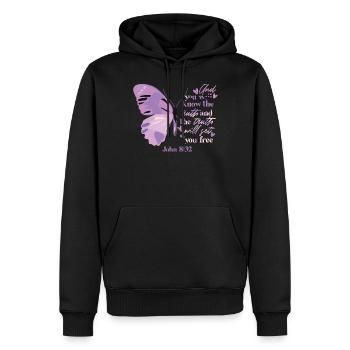 Religion biblique chrétienne - Sweat à capuche Premium bio Homme - noir - Devant - Nico (187cm)