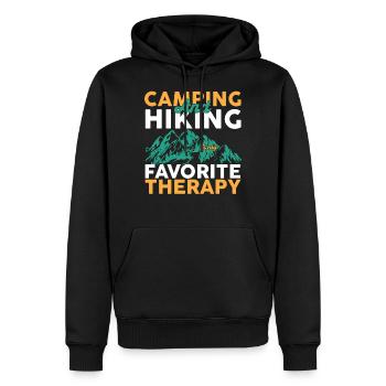 Marcher - Sweat à capuche Premium bio Homme - noir - Devant - Nico (187cm)