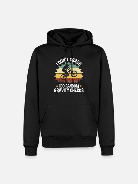 Mountainbiker I Don't Crash - Herre Premium økologisk hoodie - sort