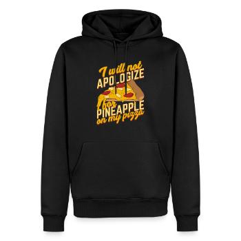 Drôle de pizza Ananaspizza pizza cadeau pizza - Sweat à capuche Premium bio Homme - noir - Devant - Nico (187cm)