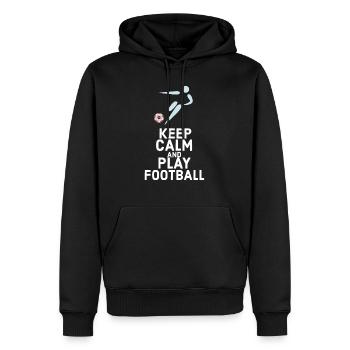 Fußball, Fußball, Fußball, Fußball, Fußball - Männer Premium Bio Hoodie - Schwarz - Vorne - Nico (187cm)