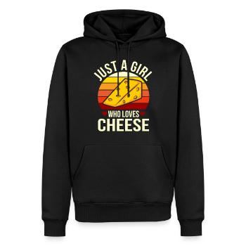 Just A Girl Who Loves Cheese! Käse Foodie Meme - Männer Premium Bio Hoodie - Schwarz - Vorne - Nico (187cm)